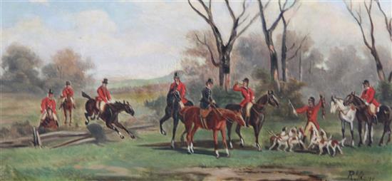 Rudolf Stone (19th century) Hunting scenes 6 x 12in.